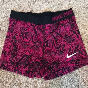 Pink Snakeskin Nike Pros short